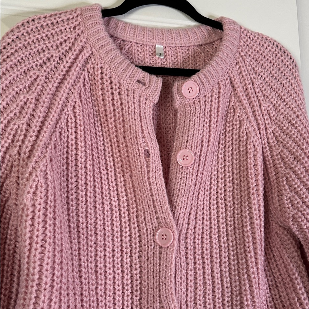 Womens Chunky Knit Cardigan Sweater - Picture 2 of 4